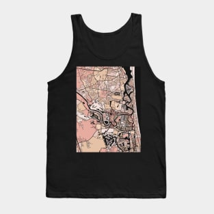 Gold Coast Map Pattern in Soft Pink Pastels Tank Top